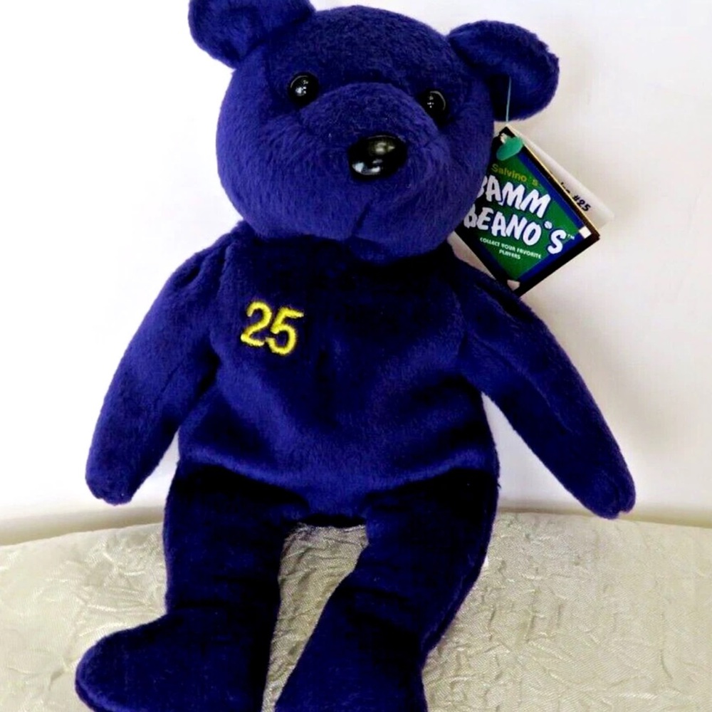 Salvino's Bamm Beano's Mark McGwire #25 Purple Baseball Bean Bear Issued 1998